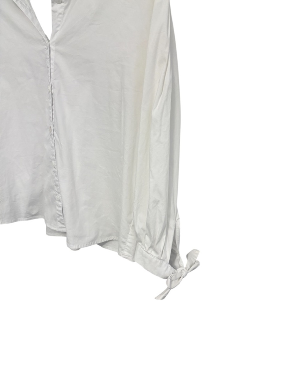 Classic White Tie-Sleeve Button-Down Shirt - Picture 5 of 13